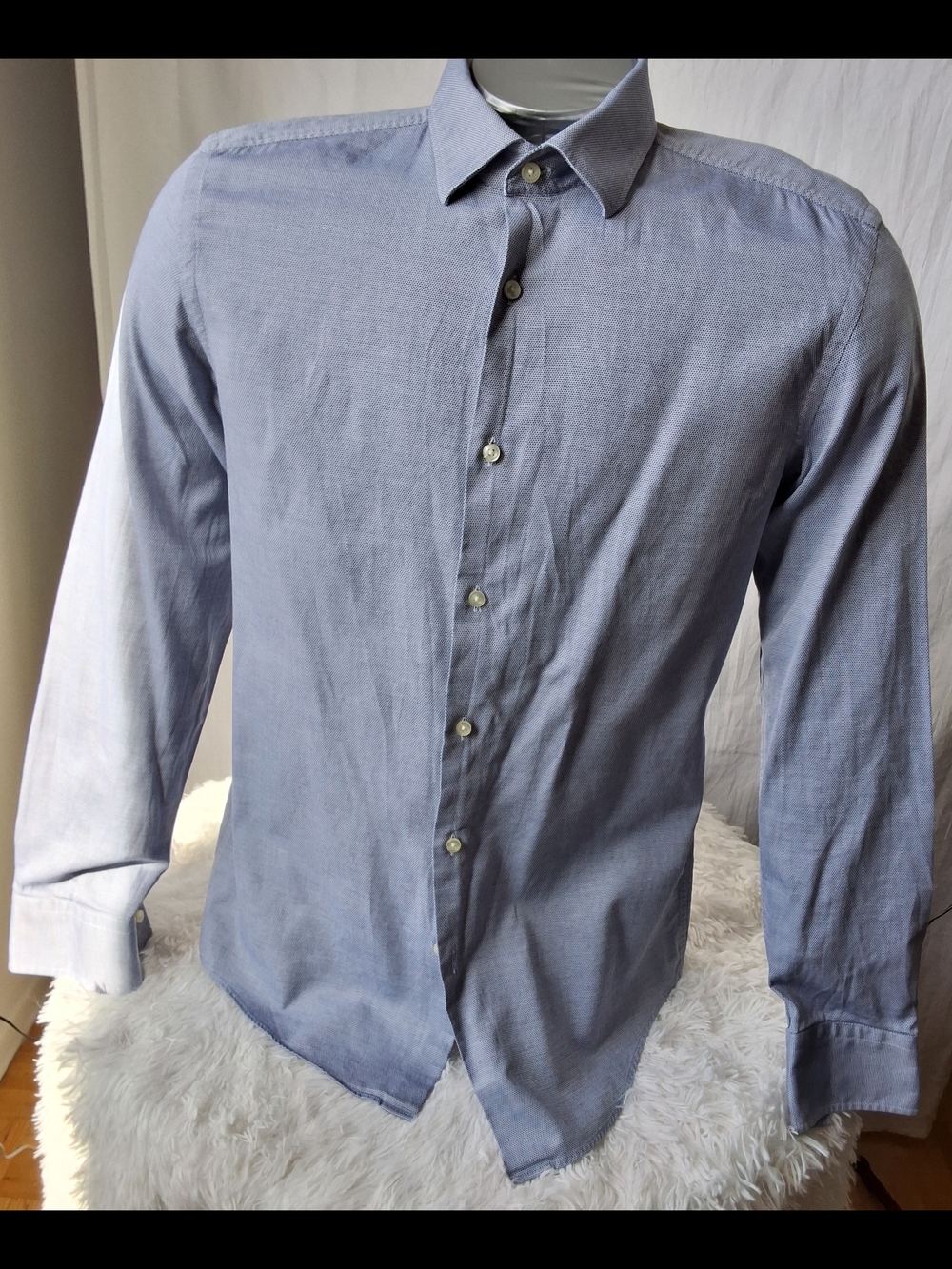 Hugo Boss Slim Fit Blue Dress Shirt Men’s Button Down Long Sleeve - Picture 4 of 9